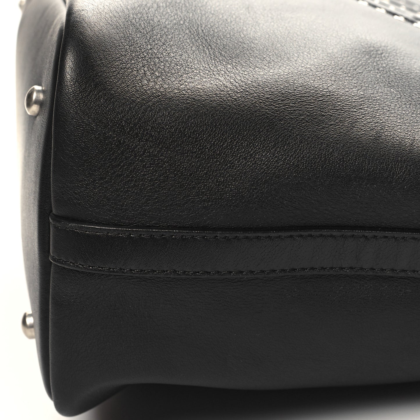 Grained Calfskin Large Coco Eyelets Shopping Tote Black