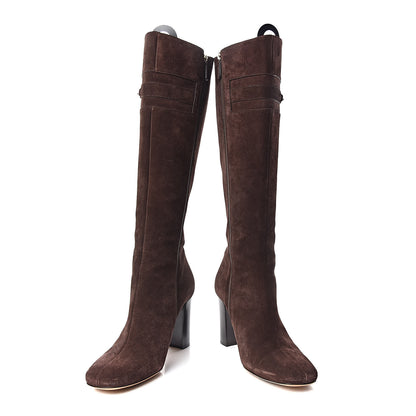 Gucci Suede Horsebit Knee High Boots 40.5 Brown 5 of 11