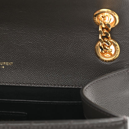 Saint Laurent Grain De Poudre Textured Mixed Matelasse Medium Triquilt Monogram Satchel Army Green 7 of 10