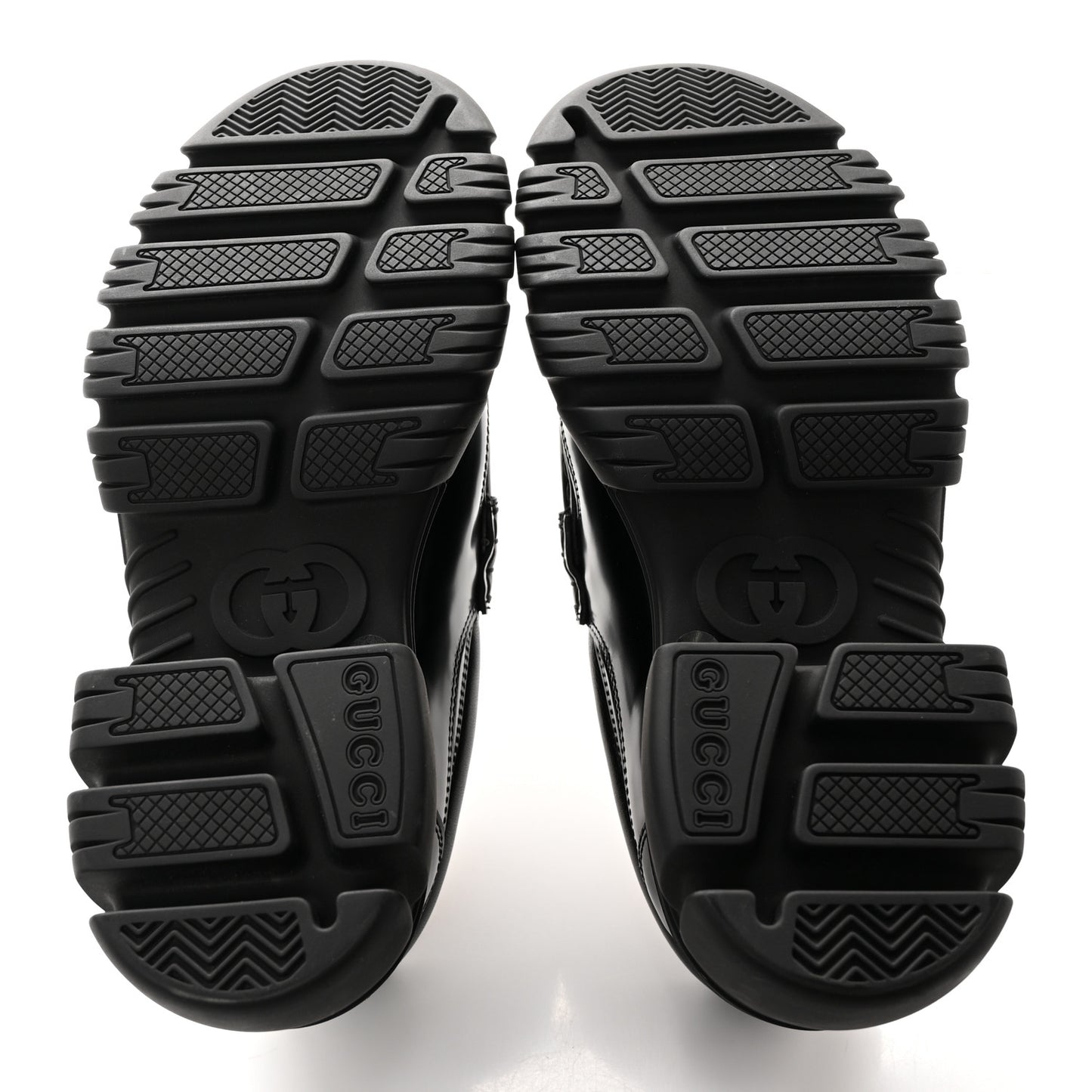 Magnum Calfskin Nappa Samoa Womens Horsebit Platform Chunky Lug Sole 40mm Loafers 37.5 Black