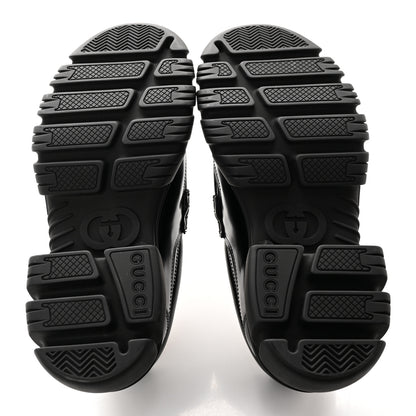 Gucci Magnum Calfskin Nappa Samoa Womens Horsebit Platform Chunky Lug Sole 40mm Loafers 37.5 Black 5 of 20