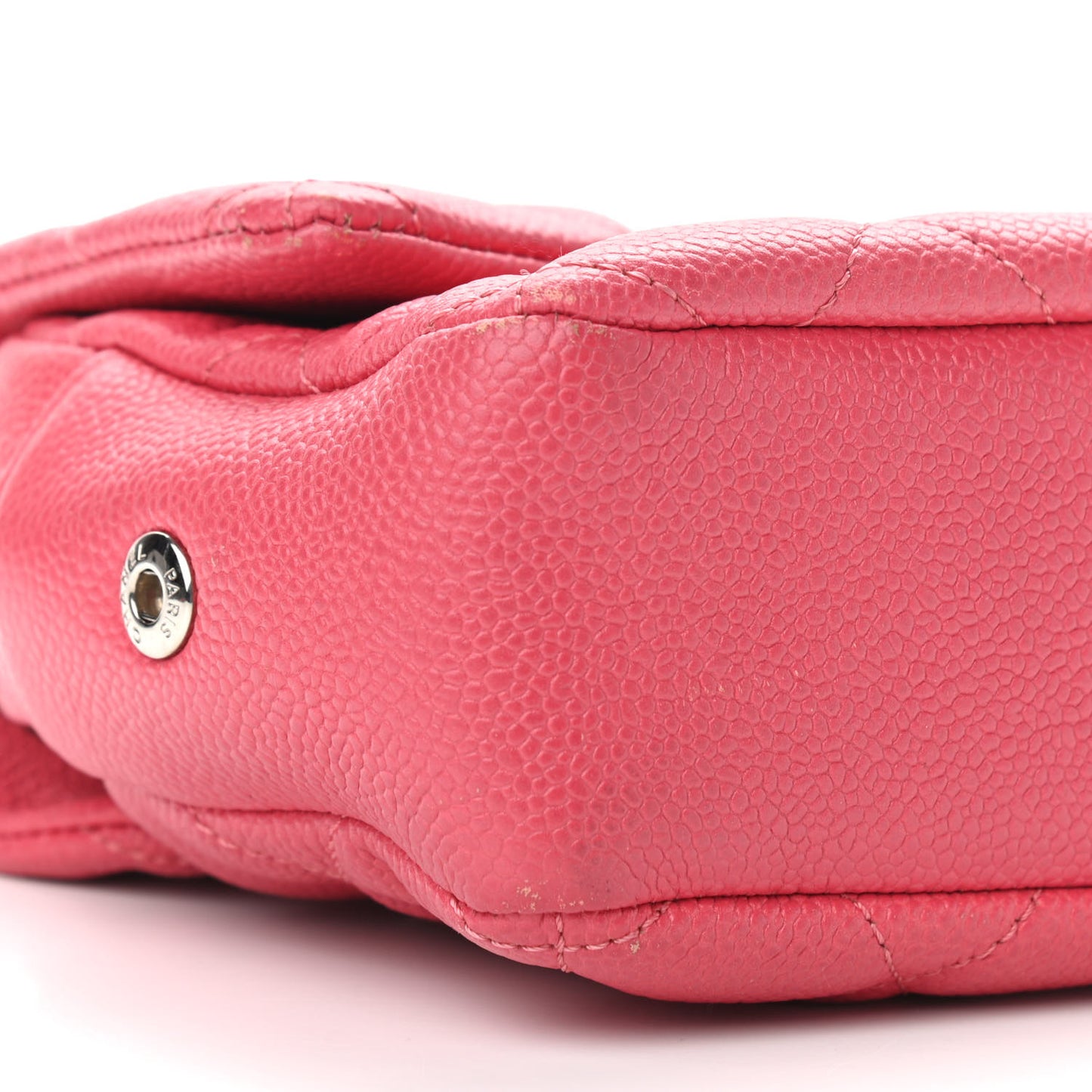 Caviar Quilted Medium Easy Flap Coral