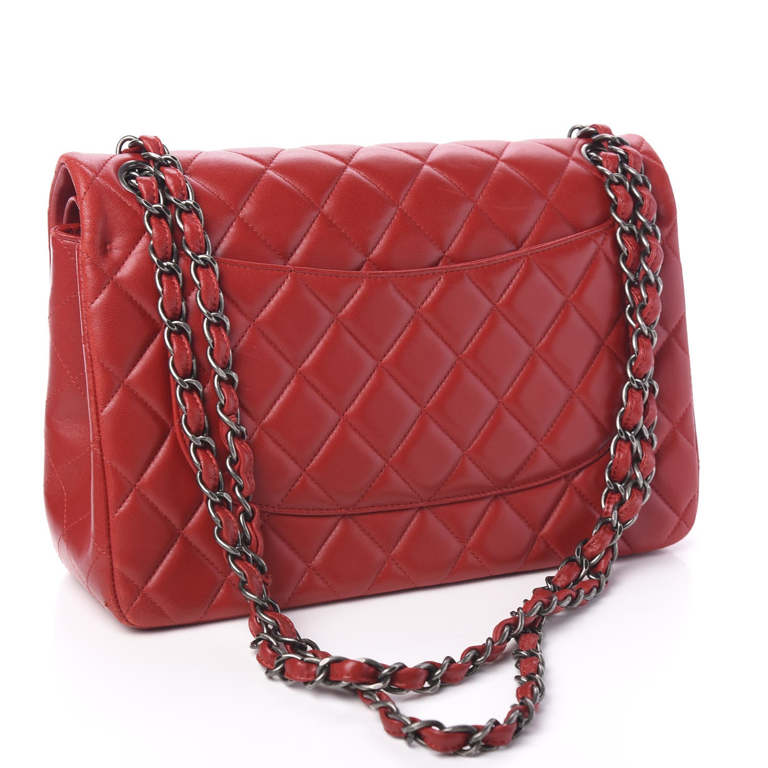 Chanel Lambskin Quilted Jumbo Double Flap Red 2 of 11