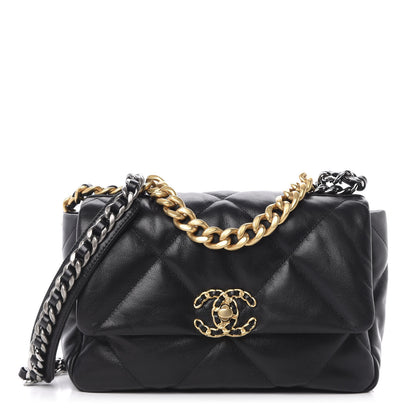 Chanel Goatskin Quilted Medium 19 Flap Black 1 of 10