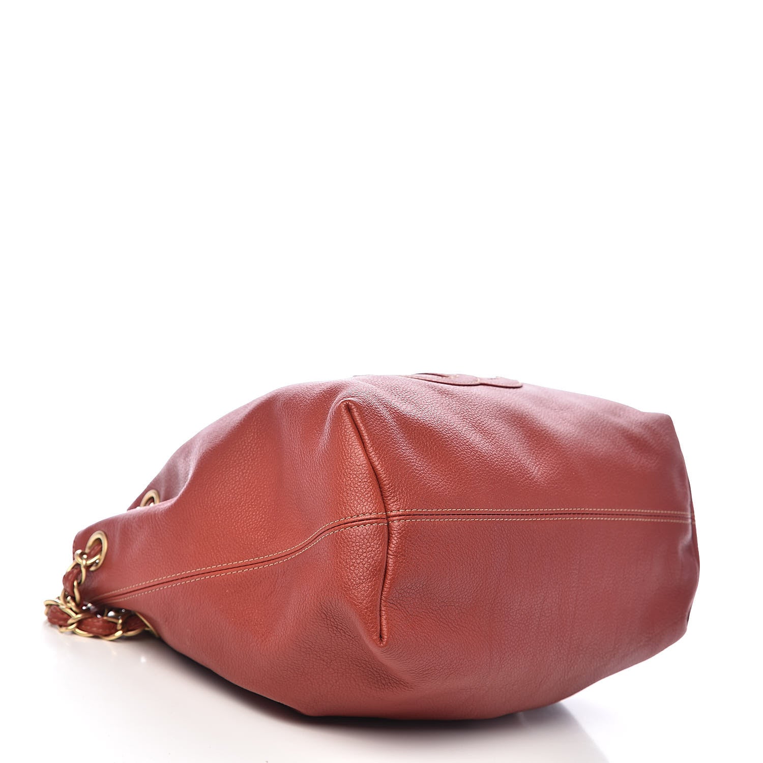 Chanel Grained Calfskin CC Drawstring Bucket Bag Red 5 of 11