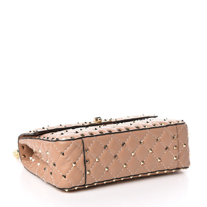 Valentino Garavani Nappa Large Rockstud Spike Shoulder Bag Camel Rose 4 of 9