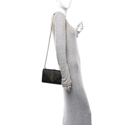 Saint Laurent Grain De Poudre Textured Mixed Matelasse Triquilt Small Monogram Satchel Black 2 of 9