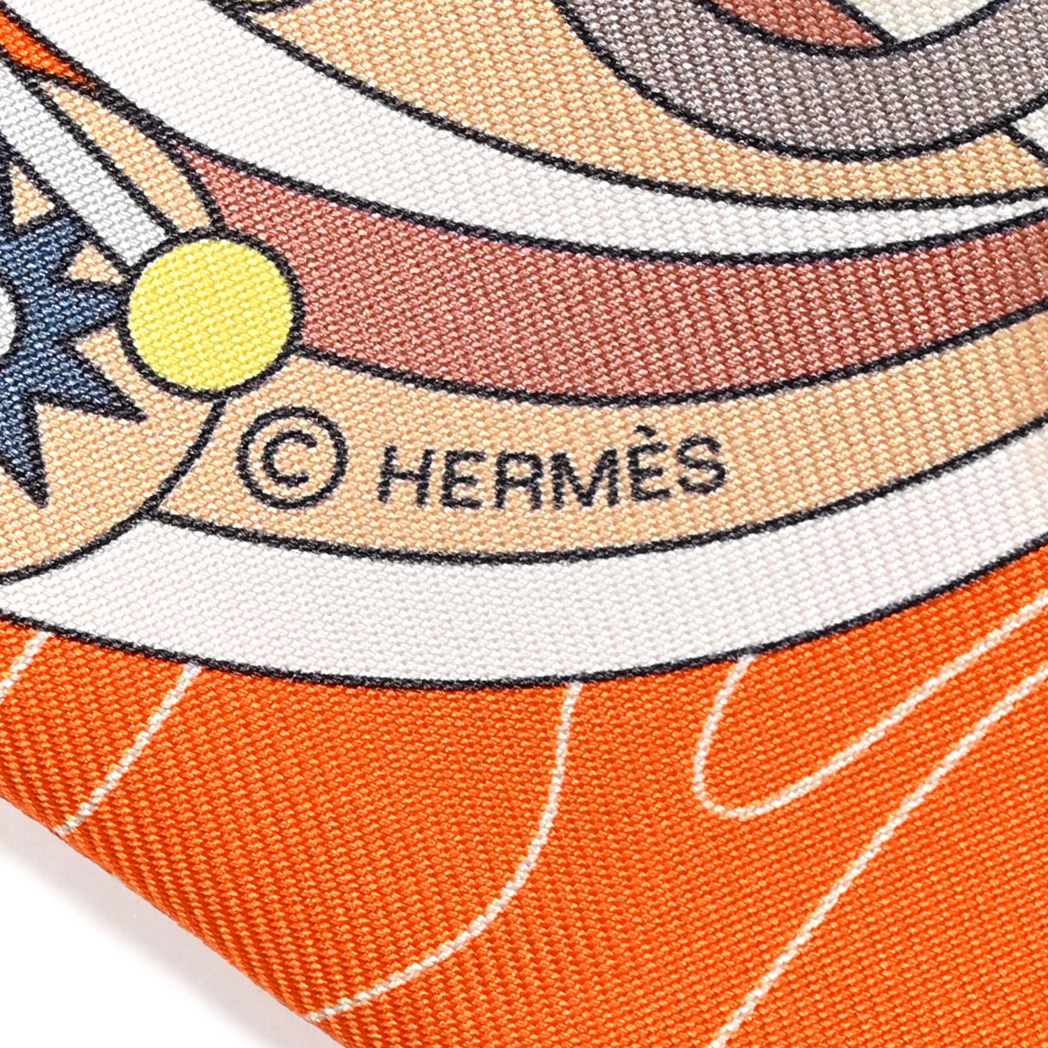 Hermes Silk Odyssey Twilly Orange Vert Jaune 4 of 5