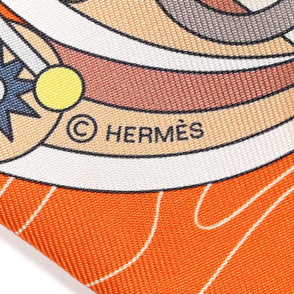 Hermes Silk Odyssey Twilly Orange Vert Jaune 4 of 5