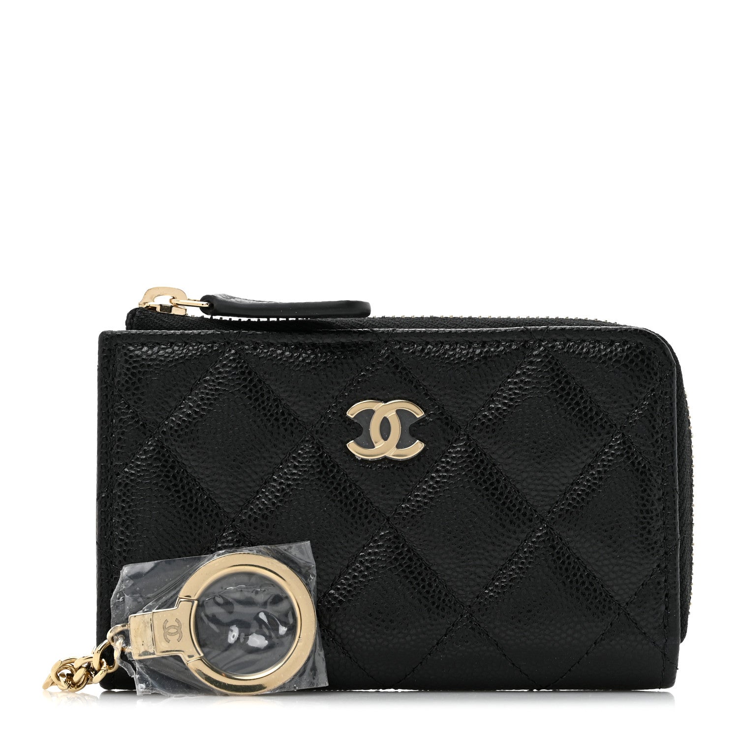 Chanel Caviar Quilted Zipped Key Holder Case Black 1 of 8