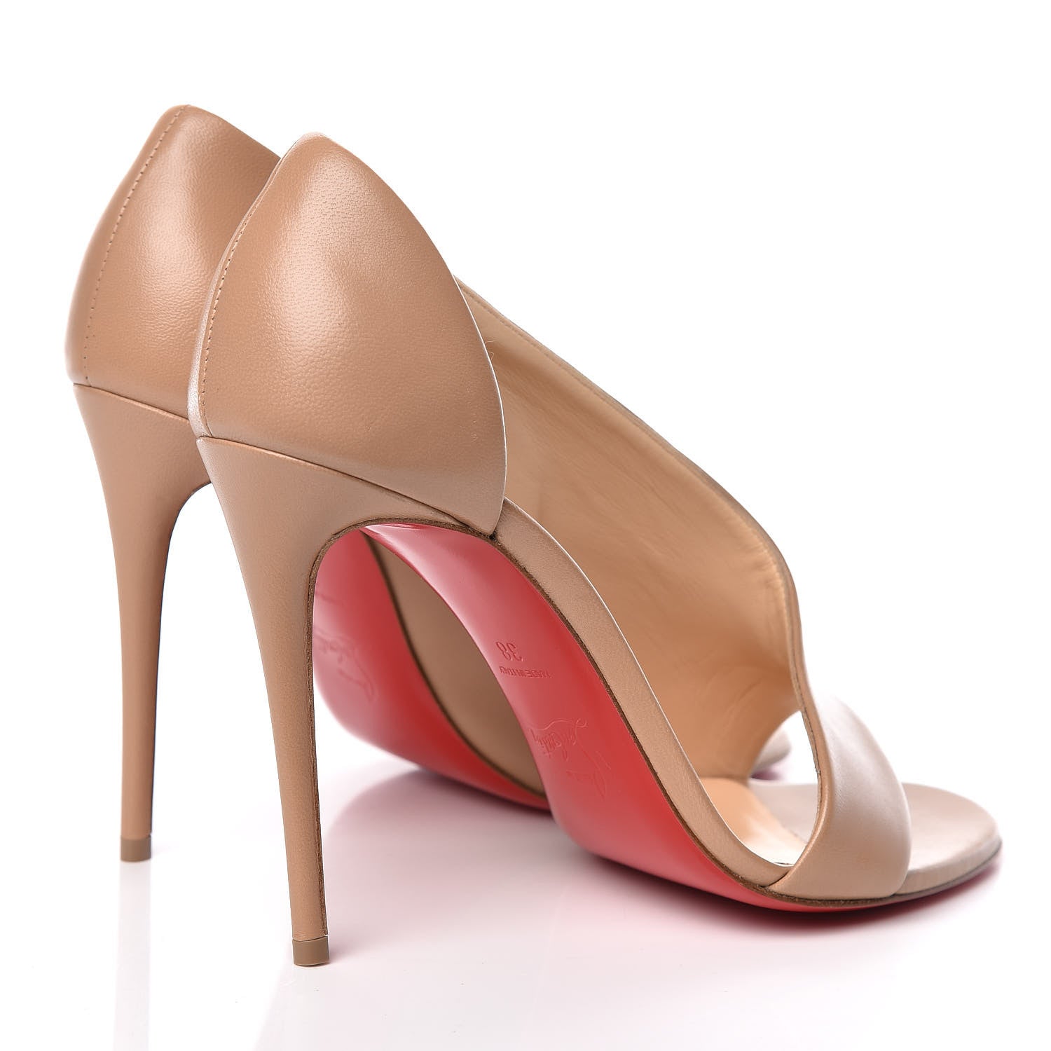 Christian Louboutin Nappa Phoebe Asymmetric 100 Pumps 38 Nude 4 of 10