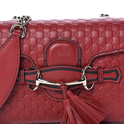 Gucci Soft Microguccissima Mini Emily Chain Shoulder Bag Rosso 10 of 11