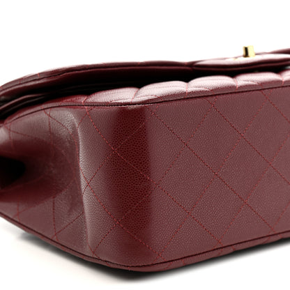 Chanel Caviar Quilted Jumbo Double Flap Burgundy 17 of 25