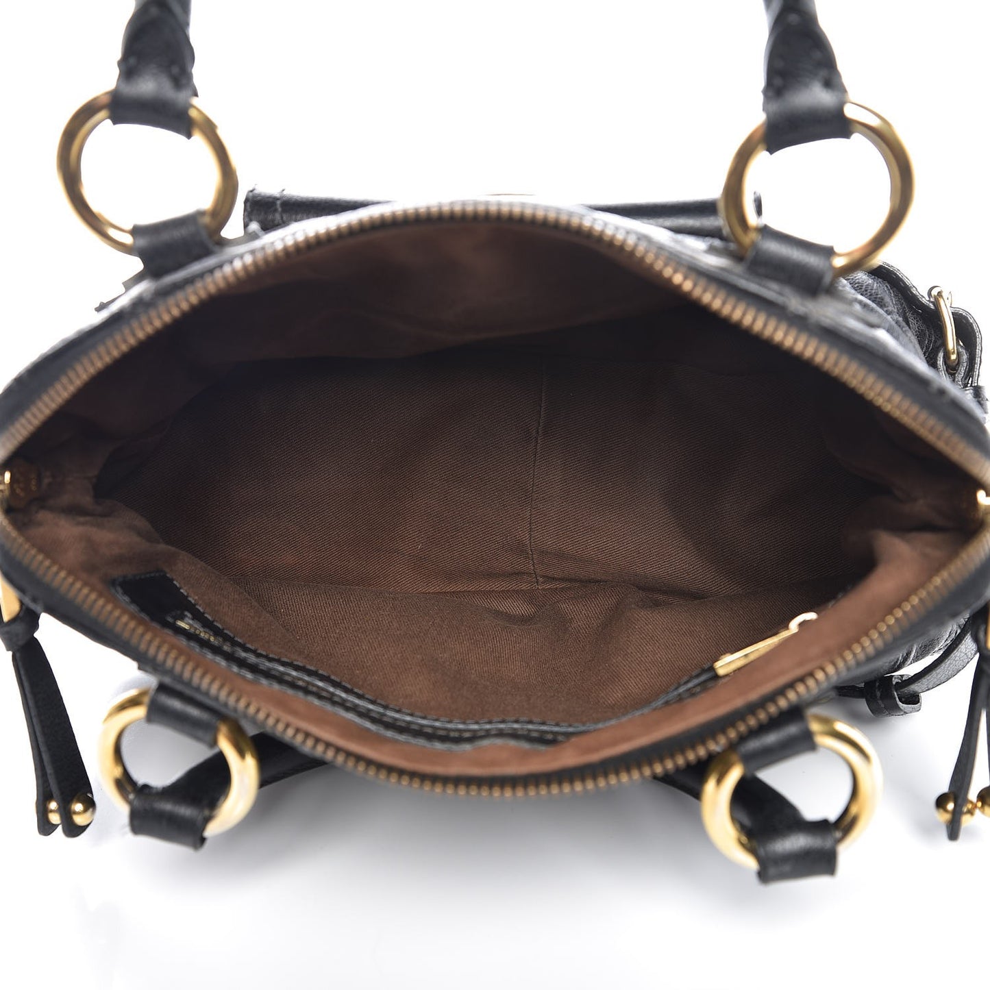 Calfskin Quilted Elise Satchel Black