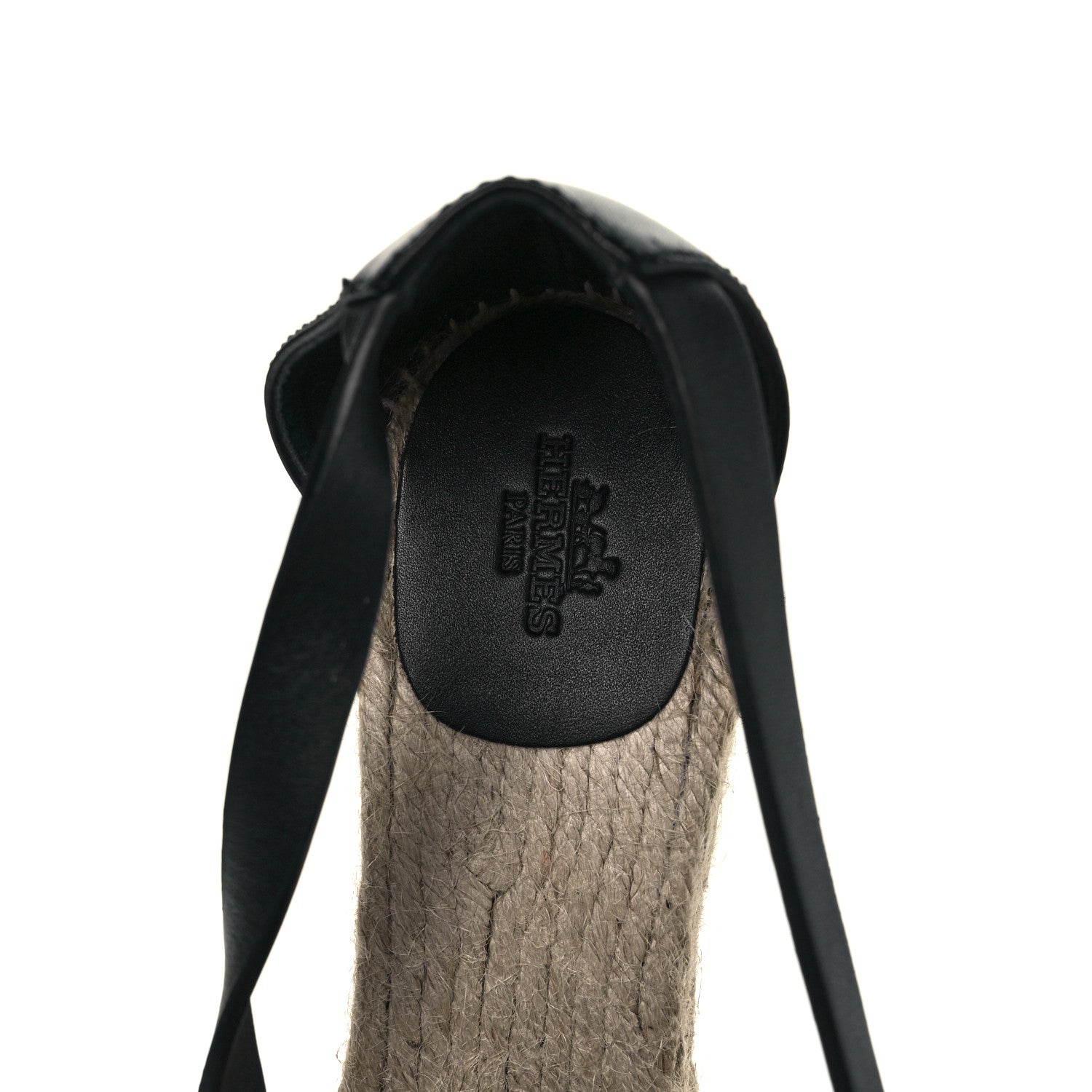 Hermes Calfskin Tipoli Espadrille Wedges 40 Black 7 of 9