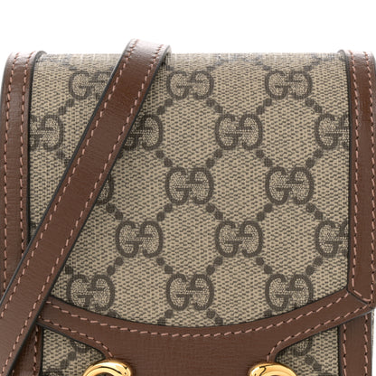 Gucci GG Supreme Monogram Mini Horsebit 1955 Crossbody Bag Beige Brown Sugar 8 of 11