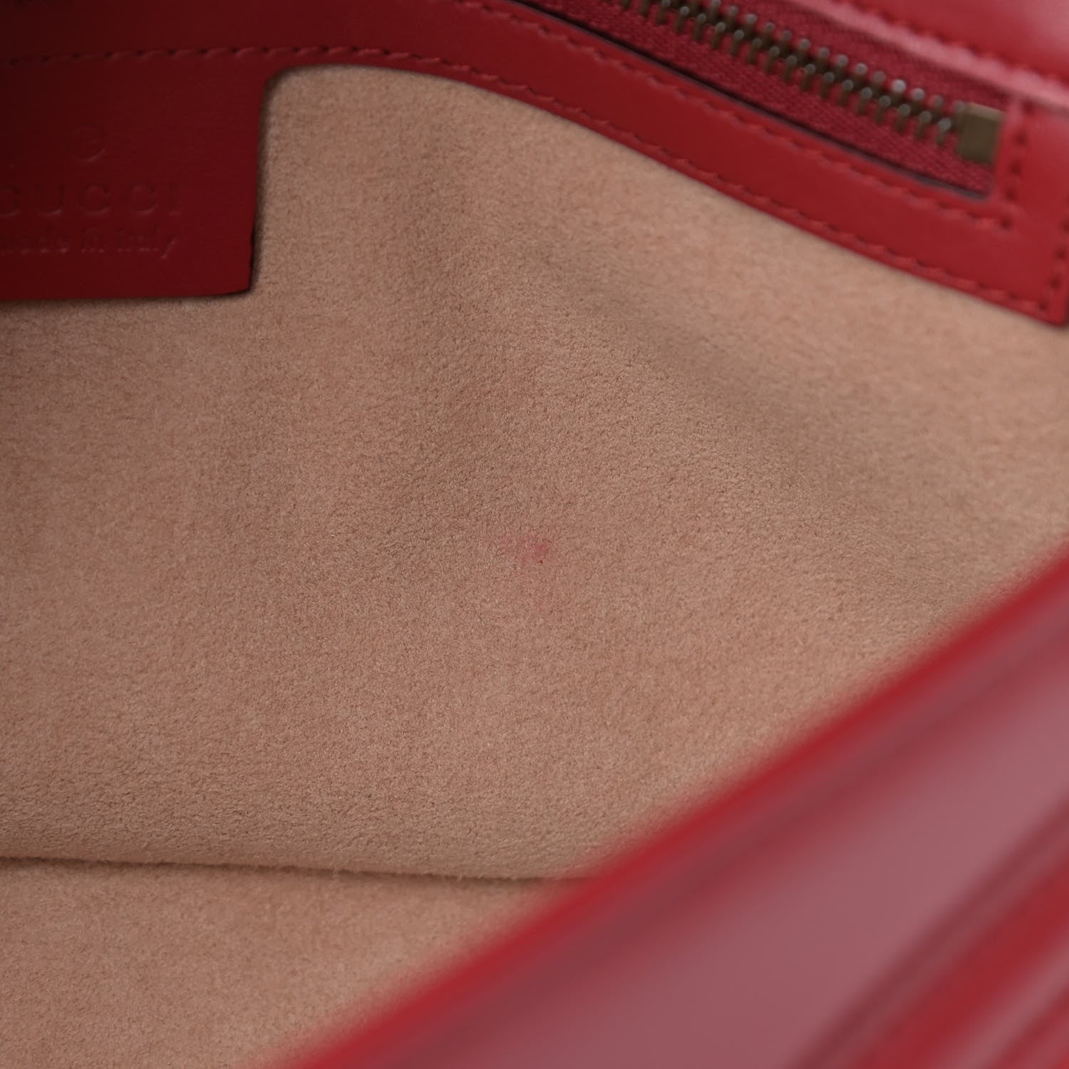 Gucci Calfskin Matelasse Small GG Marmont Shoulder Bag Hibiscus Red 10 of 11