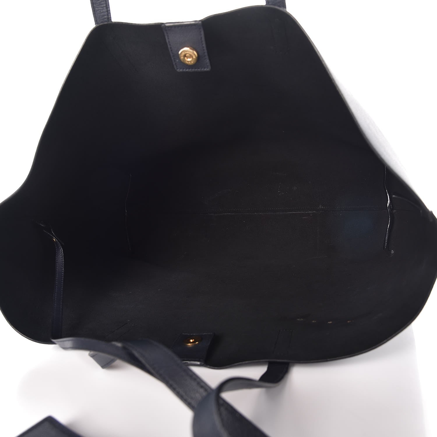 Saint Laurent Calfskin Large Shopping Tote Deep Marine 6 of 14