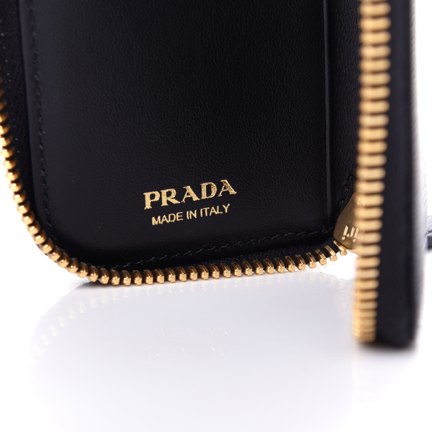Prada Vitello Move Zip Around Key Holder Black 6 of 7