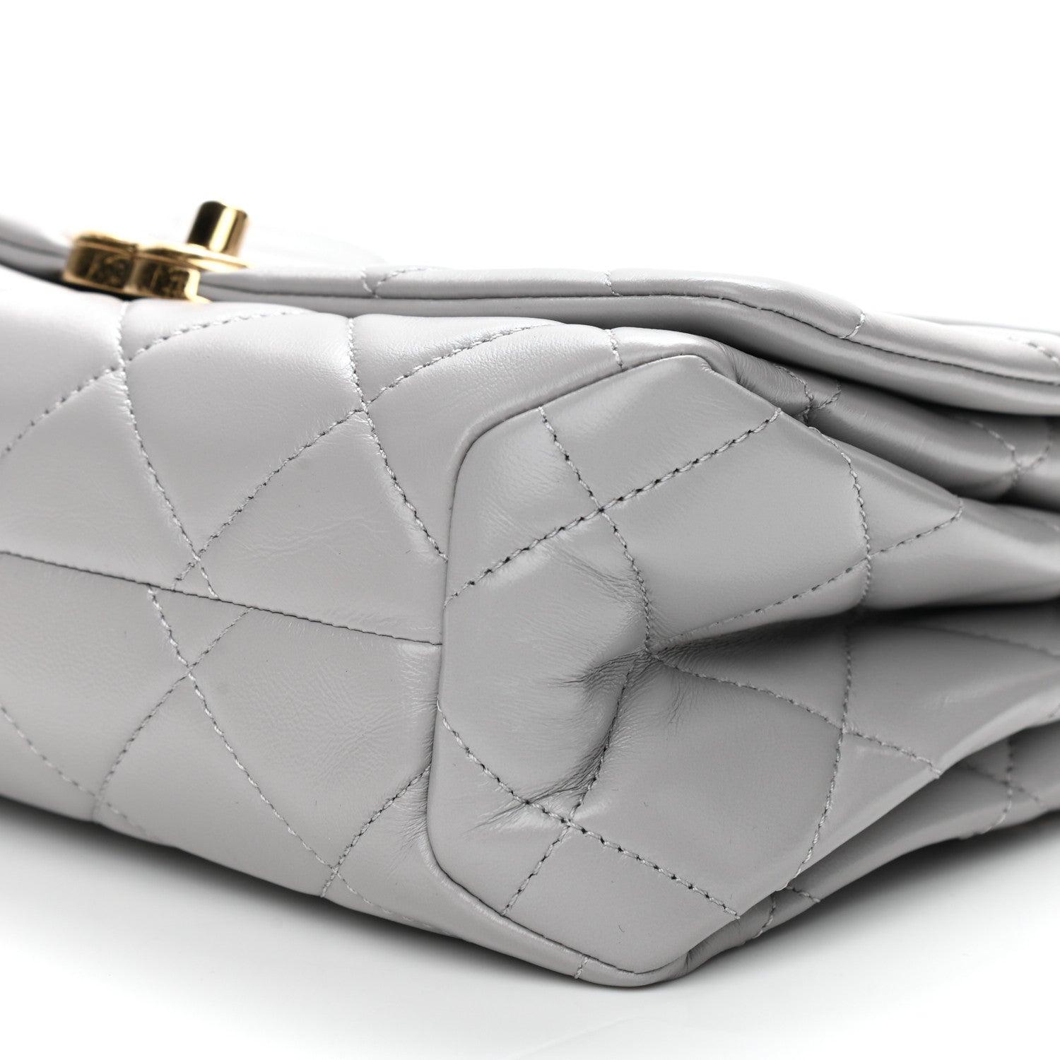 Chanel Lambskin Quilted Medium Color Match Flap Grey 10 of 13