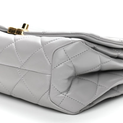 Chanel Lambskin Quilted Medium Color Match Flap Grey 10 of 13