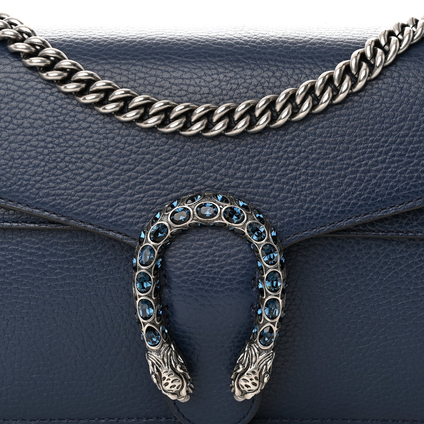 Dollar Calfskin Crystal Small Dionysus Shoulder Bag Blue Agata Montana Sapphire