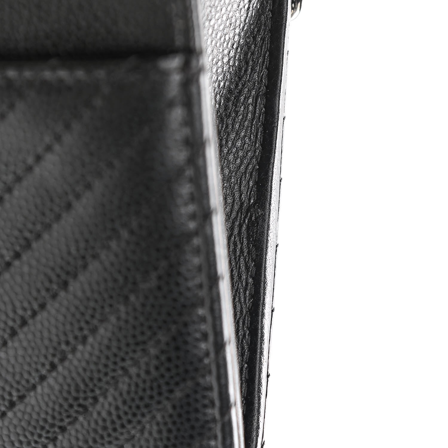 Chanel Caviar Chevron Quilted Wallet On Chain WOC Black 14 of 15