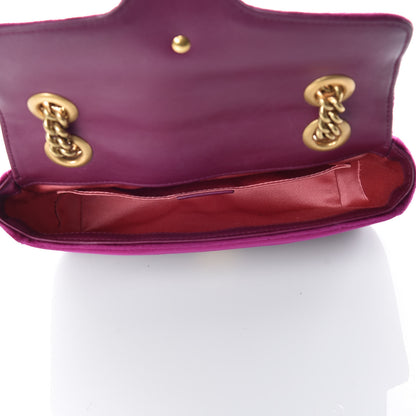 Gucci Velvet Matelasse Mini GG Marmont Shoulder Bag Fuchsia Violet Cyclamen 5 of 10