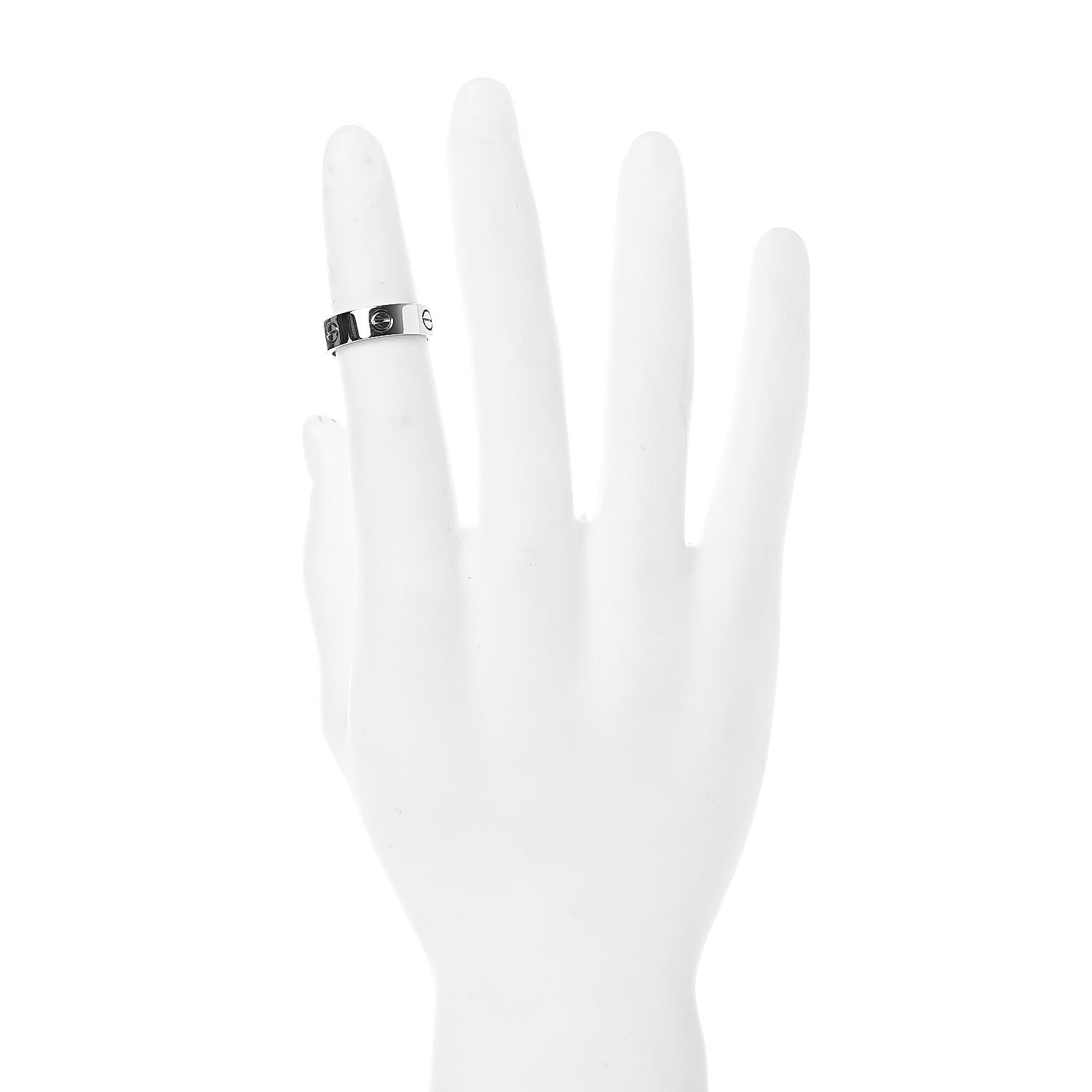 Cartier 18K White Gold 5.5mm LOVE Ring 57 8 2 of 4