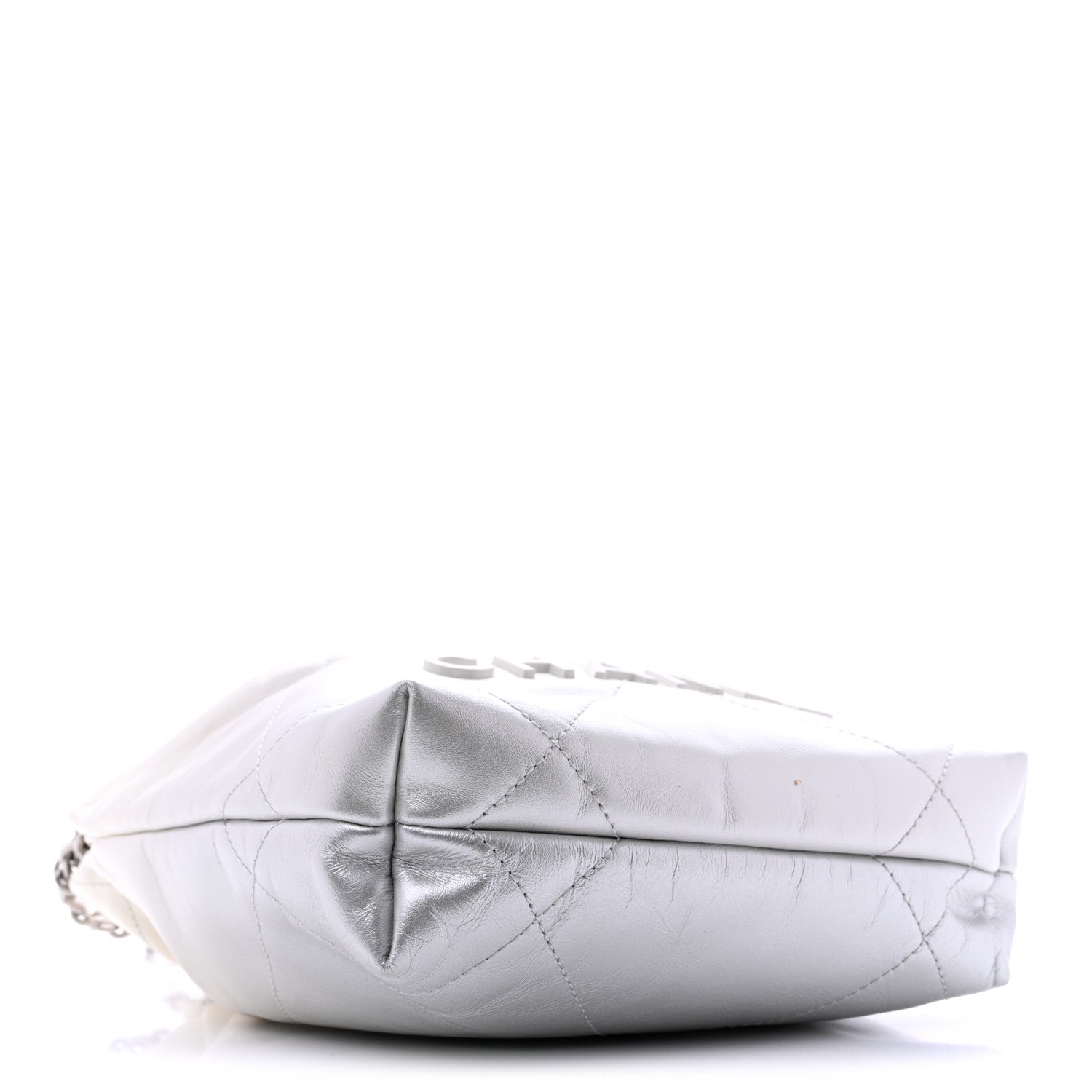 Chanel Metallic Shaded Calfskin Quilted Mini Chanel 22 White Silver 4 of 11