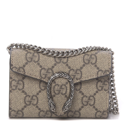 Gucci GG Supreme Monogram Dionysus Coin Purse Taupe 1 of 9