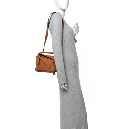 Loewe Grained Calfskin Small Puzzle Bag Tan 2 of 10