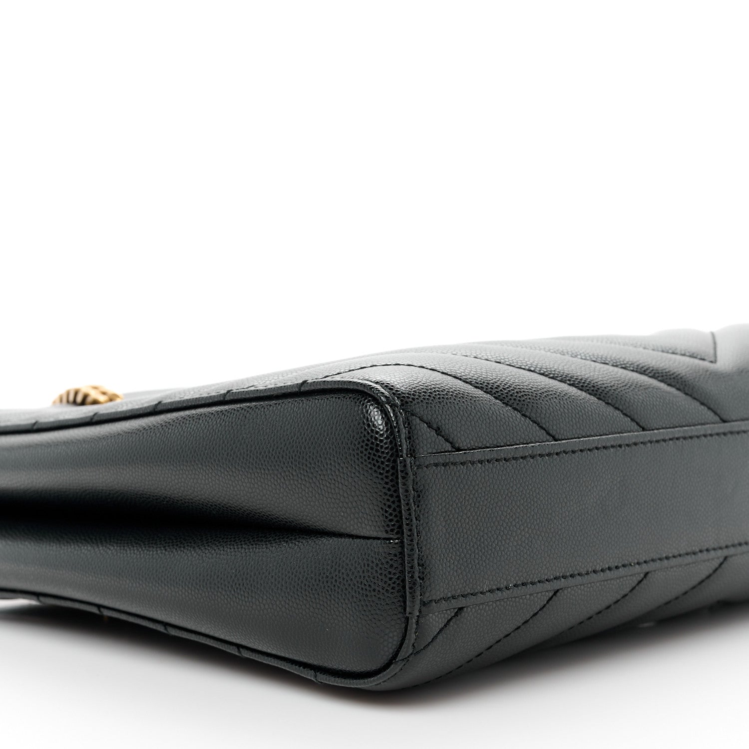 Saint Laurent Grain De Poudre Matelasse Chevron Small Tribeca Shopping Bag Black 10 of 11
