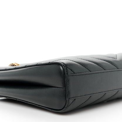 Saint Laurent Grain De Poudre Matelasse Chevron Small Tribeca Shopping Bag Black 10 of 11