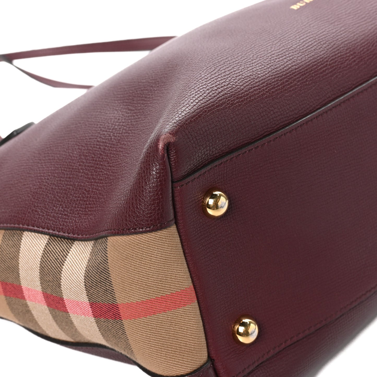 Derby Calfskin House Check Medium Welburn Tote Mahogany Red