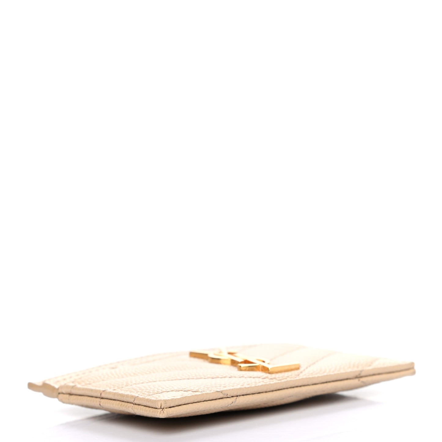 Grain De Poudre Matelasse Chevron Monogram Credit Card Case Nude Powder