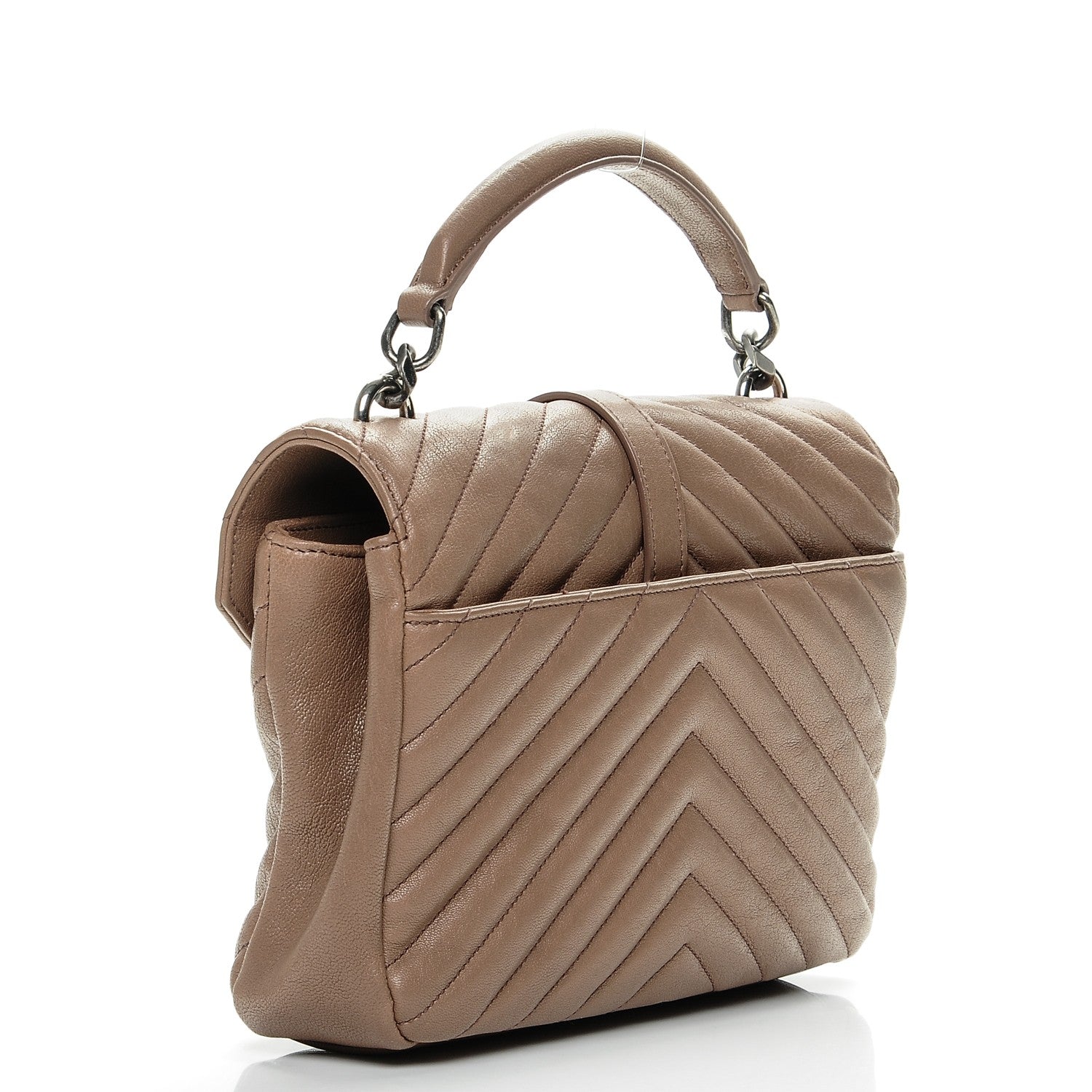 Saint Laurent Sheepskin Matelasse Chevron Monogram Medium College Bag Fard 3 of 9