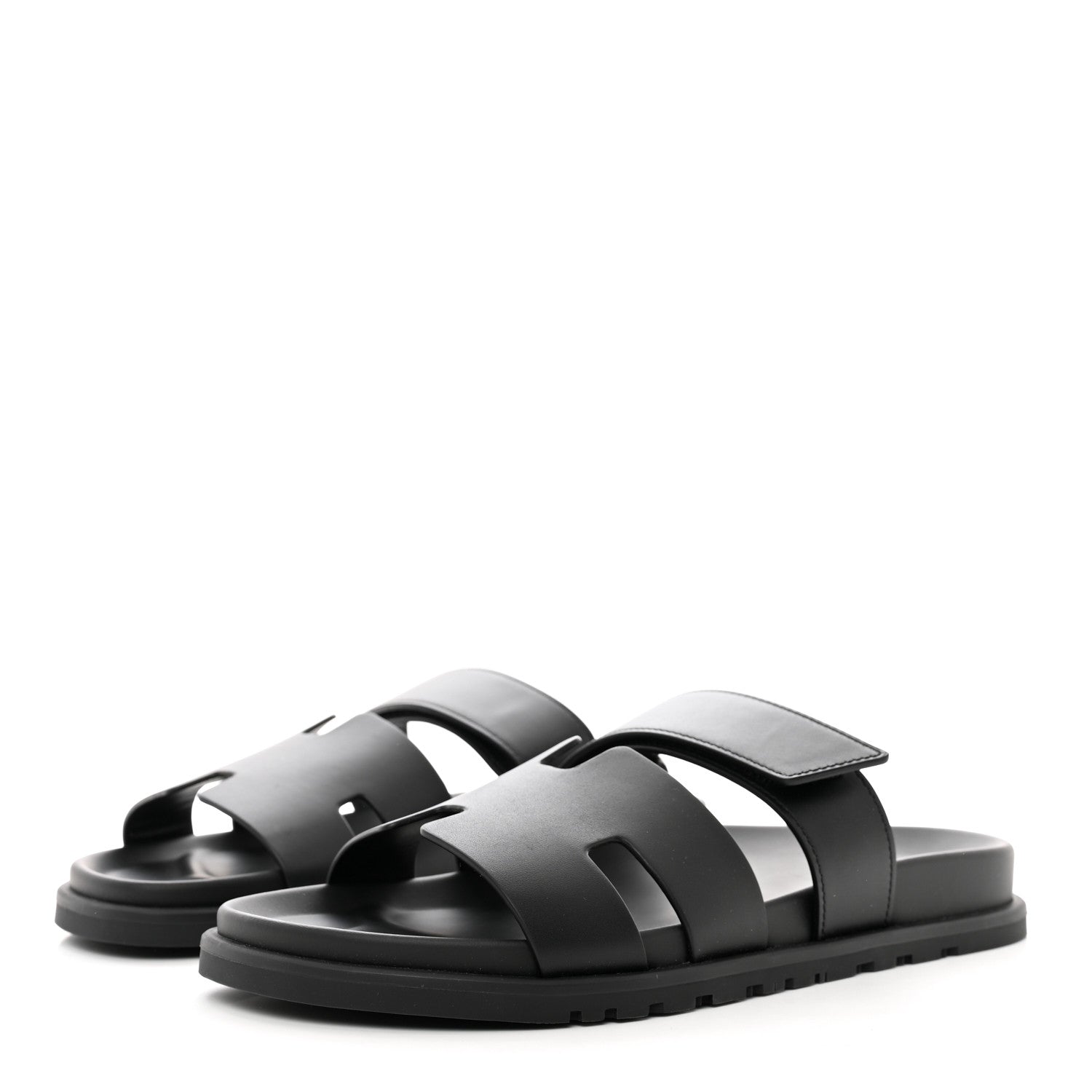 Hermes Calfskin Mens Chypre Sandals 42.5 Black 3 of 9