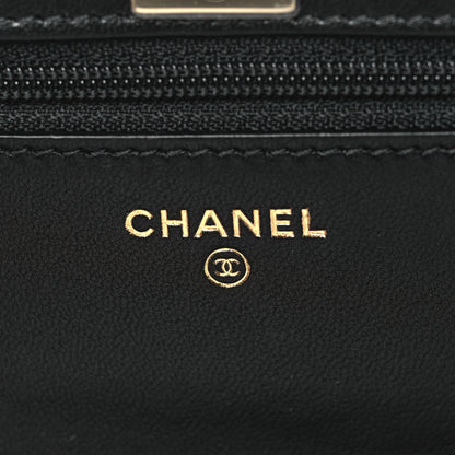 Chanel Lambskin Quilted Trendy CC Wallet On Chain WOC Black 10 of 23