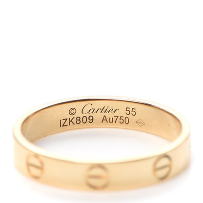 Cartier 18K Yellow Gold 3.5mm LOVE Wedding Band Ring 55 7.25 5 of 6