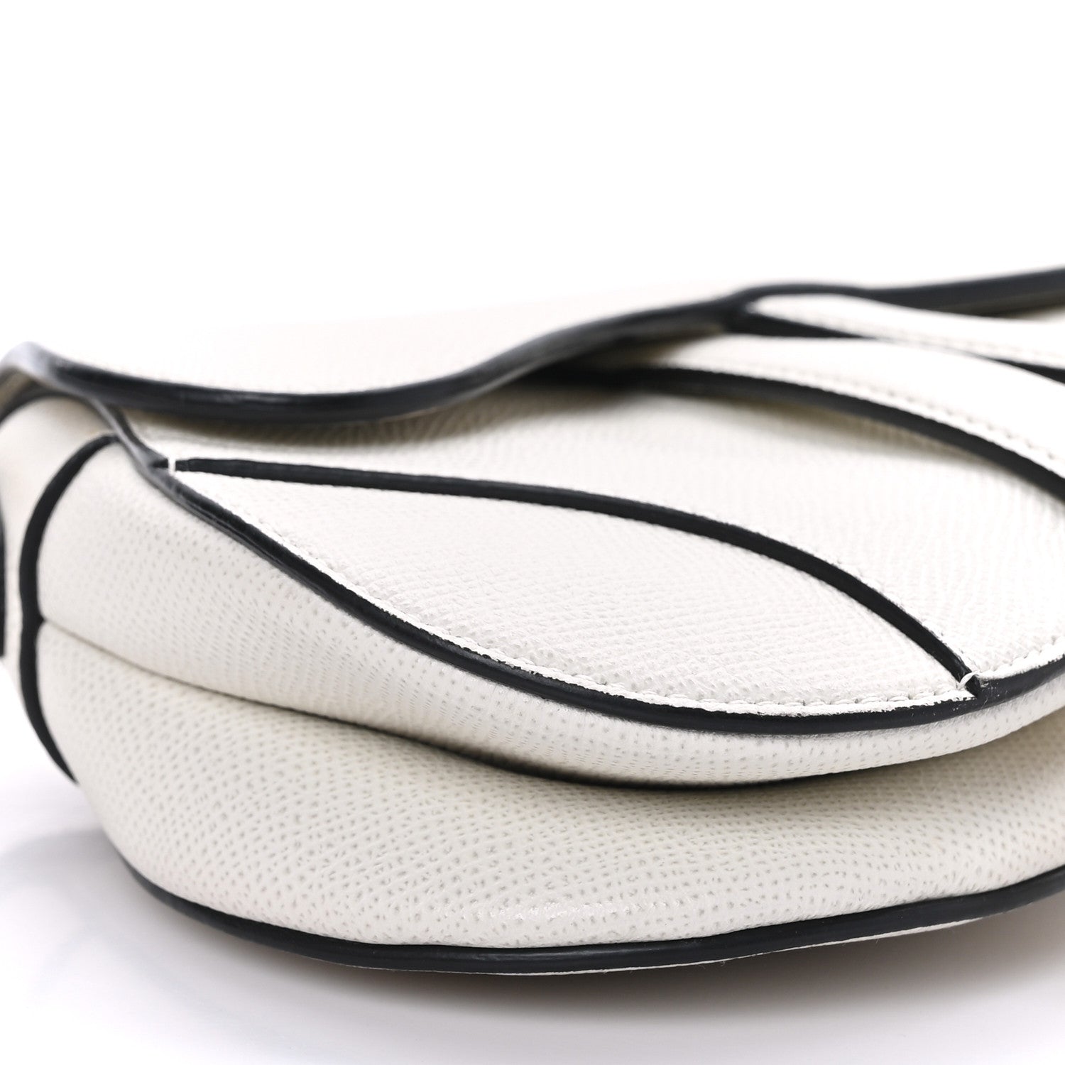Christian Dior Grained Calfskin Mini Saddle Bag White 7 of 10