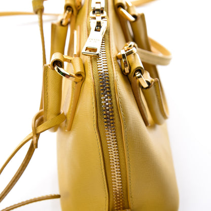 Prada Saffiano Lux Mini Promenade Tote Yellow 12 of 25