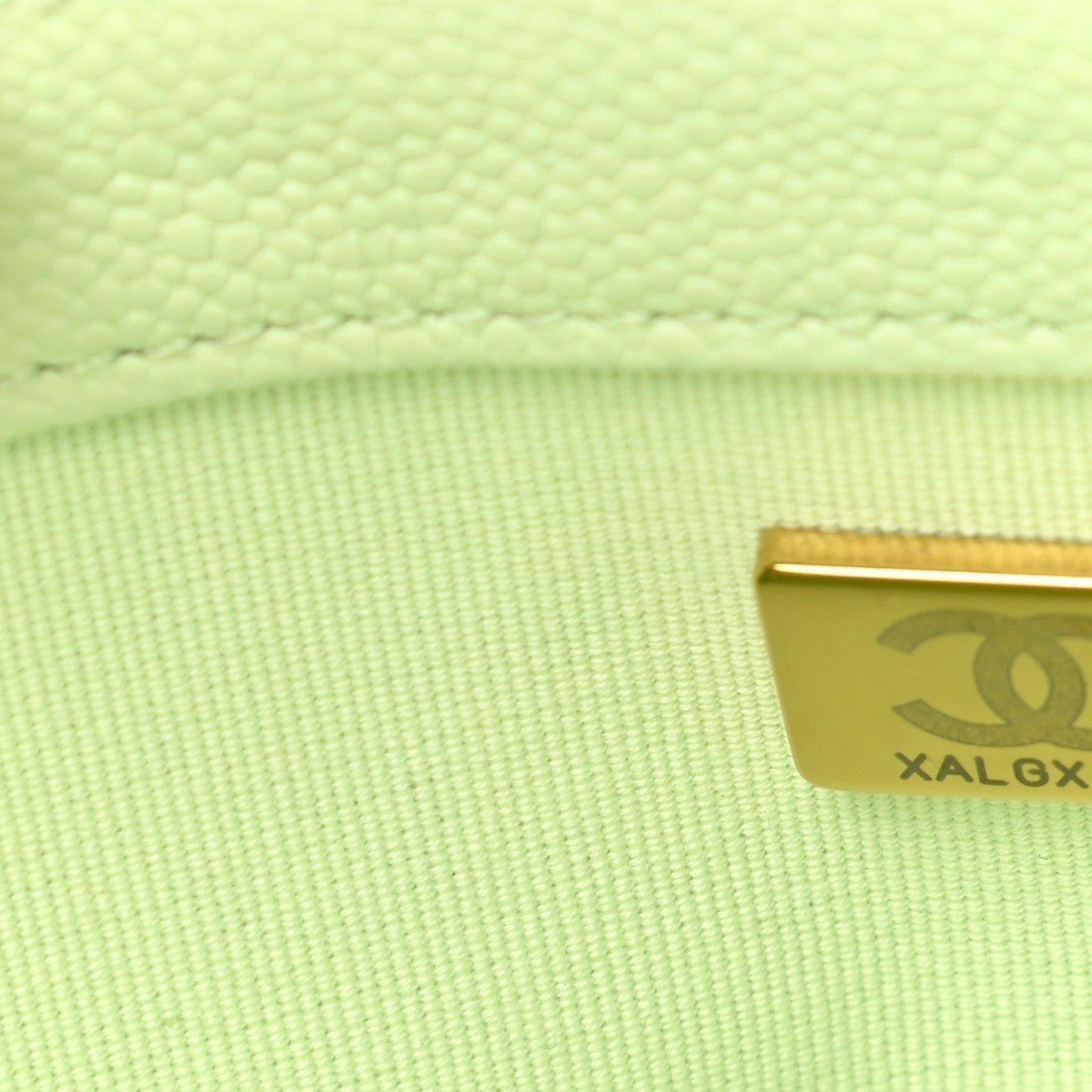 Chanel Caviar Chevron Quilted Medium Boy Flap Light Green 7 of 13