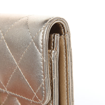 Chanel Metallic Lambskin Quilted Small Flap Wallet Pale Gold 10 of 11