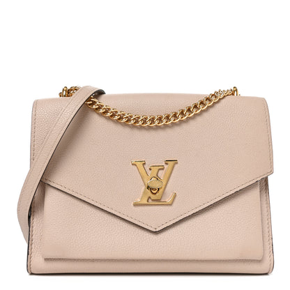 Louis Vuitton Soft Calfskin Mylockme Chain Bag BB Greige 1 of 9