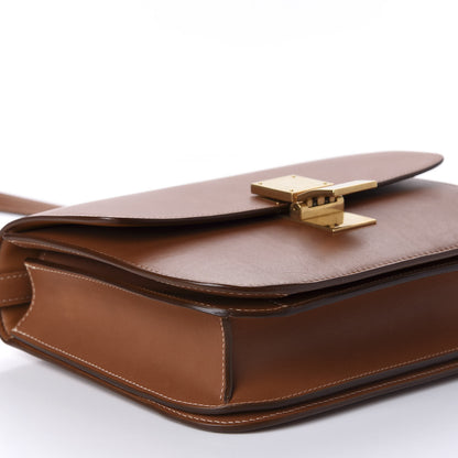 Celine Natural Calfskin Medium Classic Box Flap Bag Tan 6 of 11