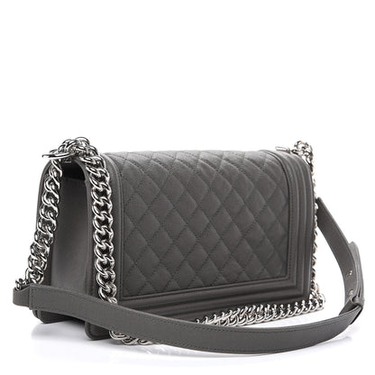 Chanel Caviar Quilted Medium Boy Flap Grey 2 of 9