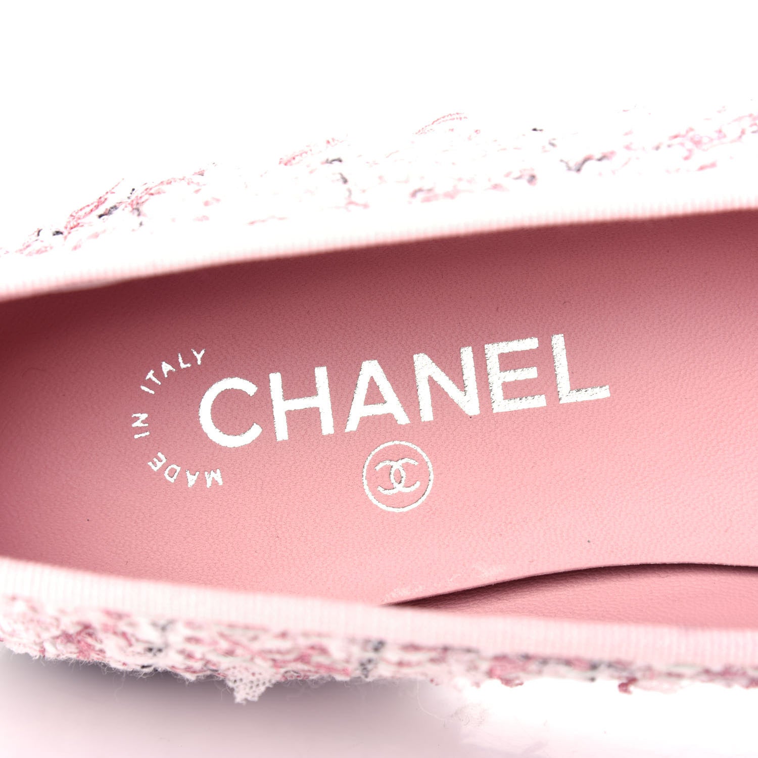 Chanel Tweed Cap Toe Ballerina Flats 40 Pink Black 8 of 11