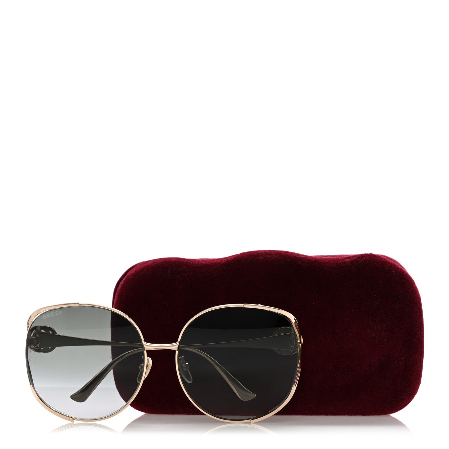 Metal Oversized Round Frame GG0225S Sunglasses Gold