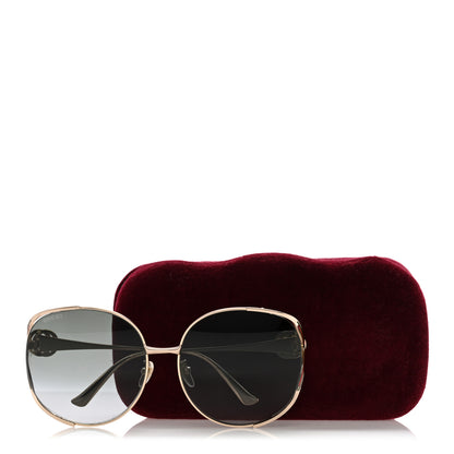 Gucci Metal Oversized Round Frame GG0225S Sunglasses Gold 7 of 7